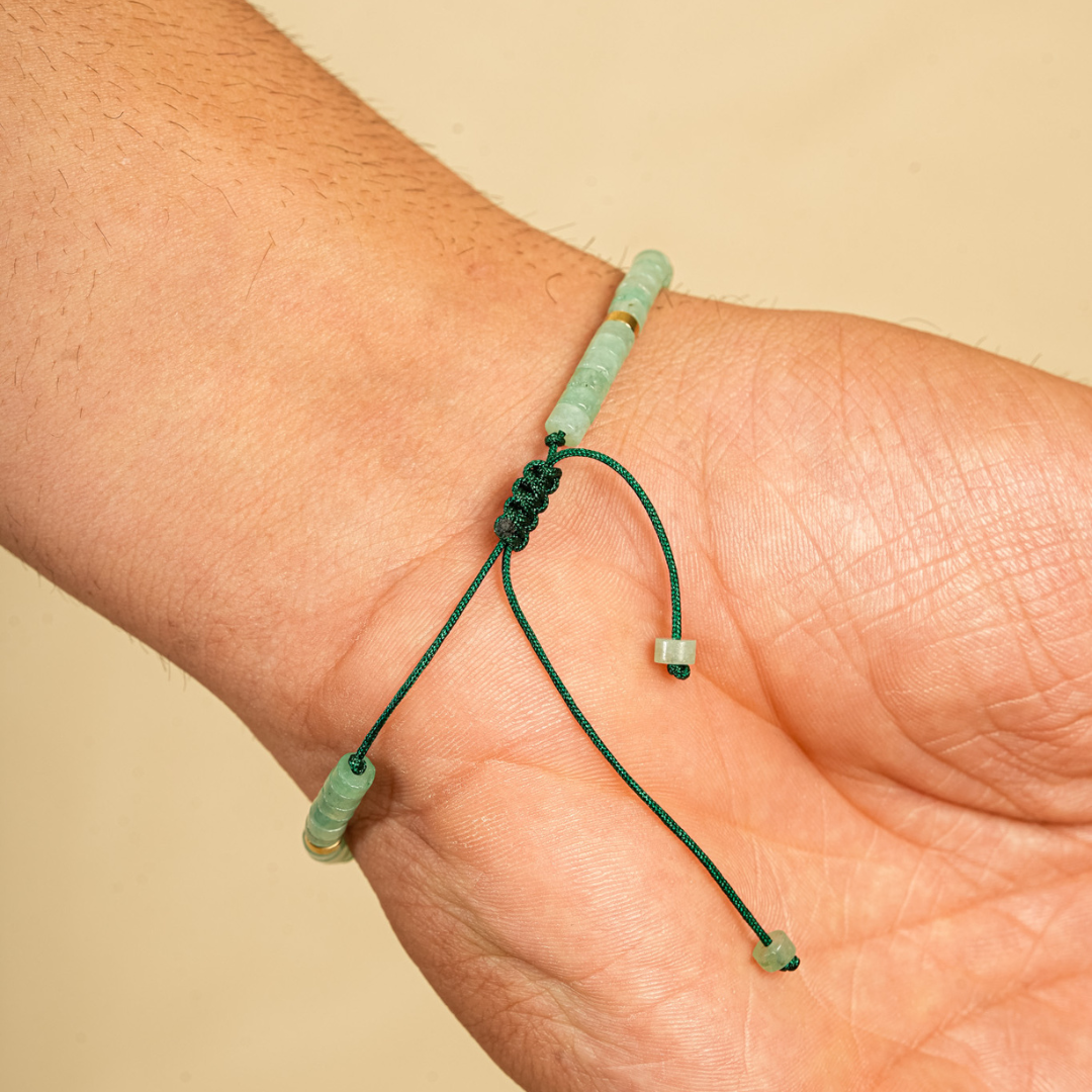 Green Aventurine Natural Stone Bracelet for Luck, Prosperity, and Emotional Healing