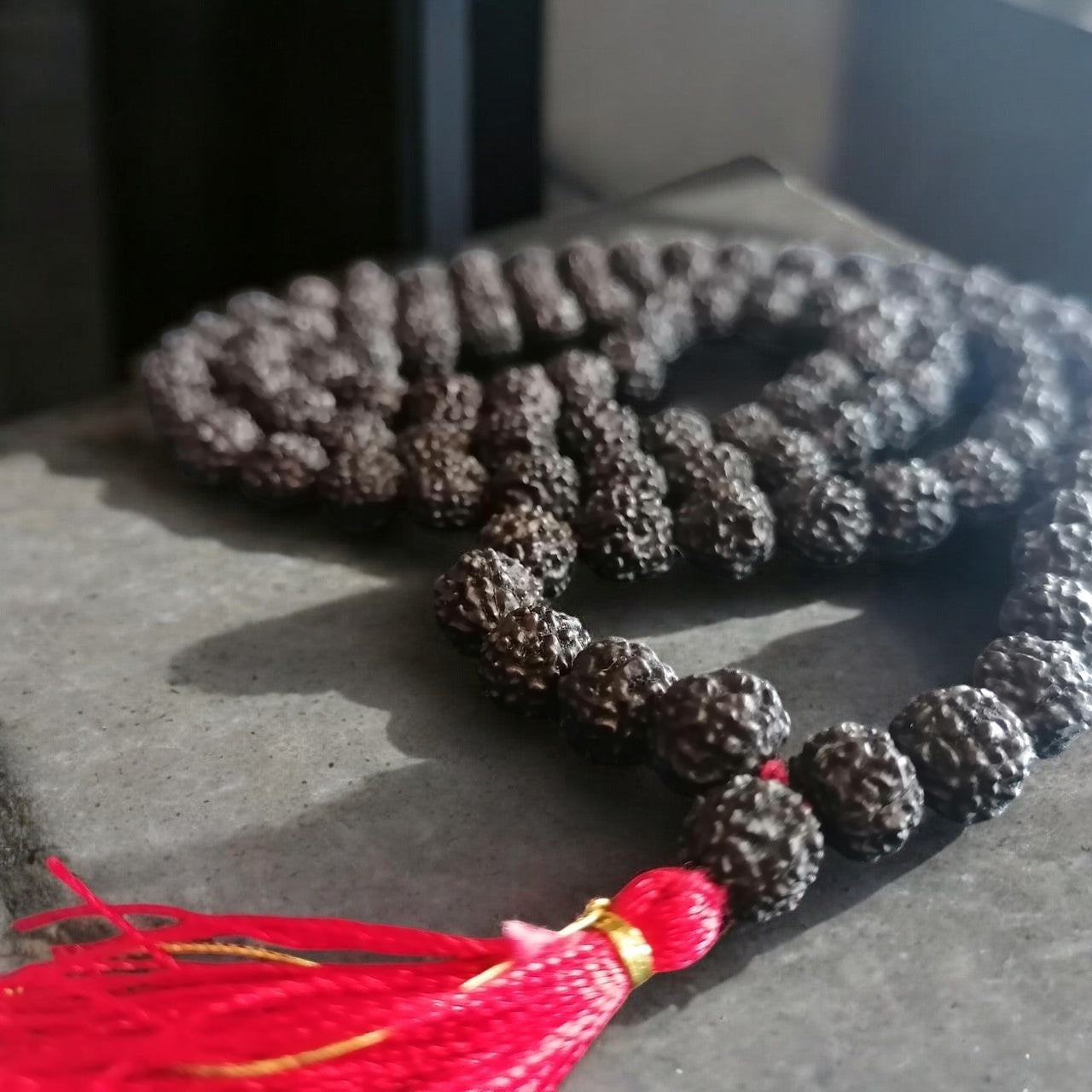 Original Black Rudraksha Mala - 108+1 Beads