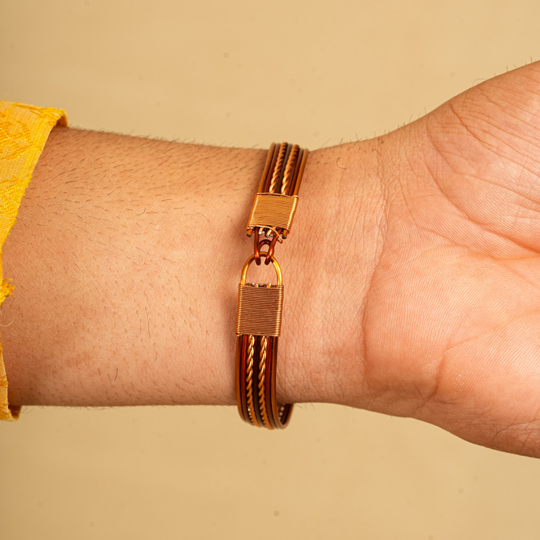 Pure Copper Rudraksha Bracelet Original Nepali