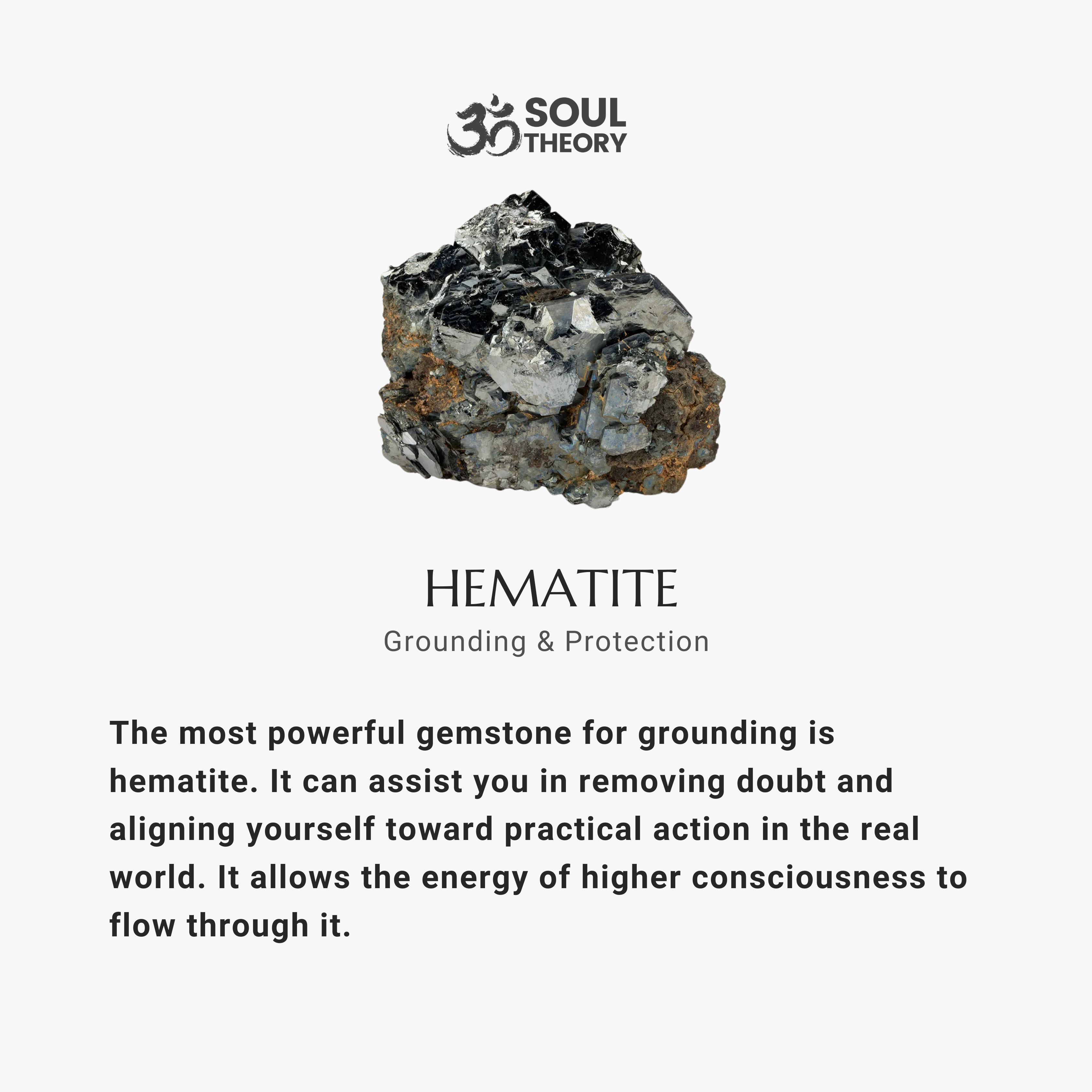 Hematite Natural Stone Bracelet for Grounding, Focus, and Protection