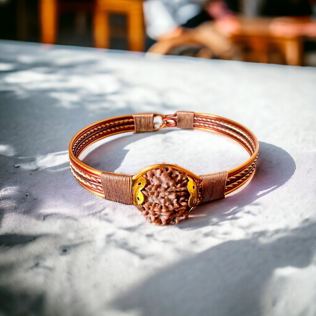 Mukhi Original Nepali Pure Copper Rudraksha Bracelet Saat Mukhi