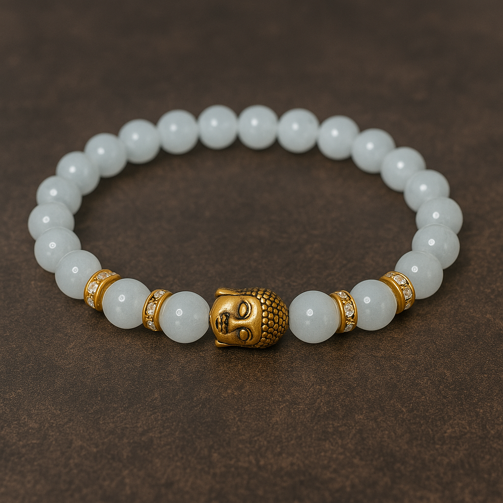 Aquamarine Natural Stone Buddha Bracelet