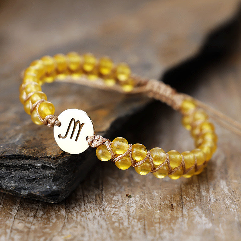 Scorpio Zodiac Symbol Sign Energy Stone Bracelet