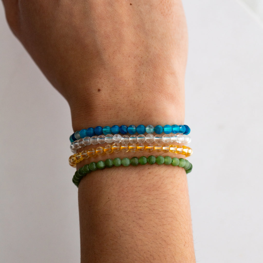 Virgo Zodiac Energy Stone Stack of 4 Bracelet