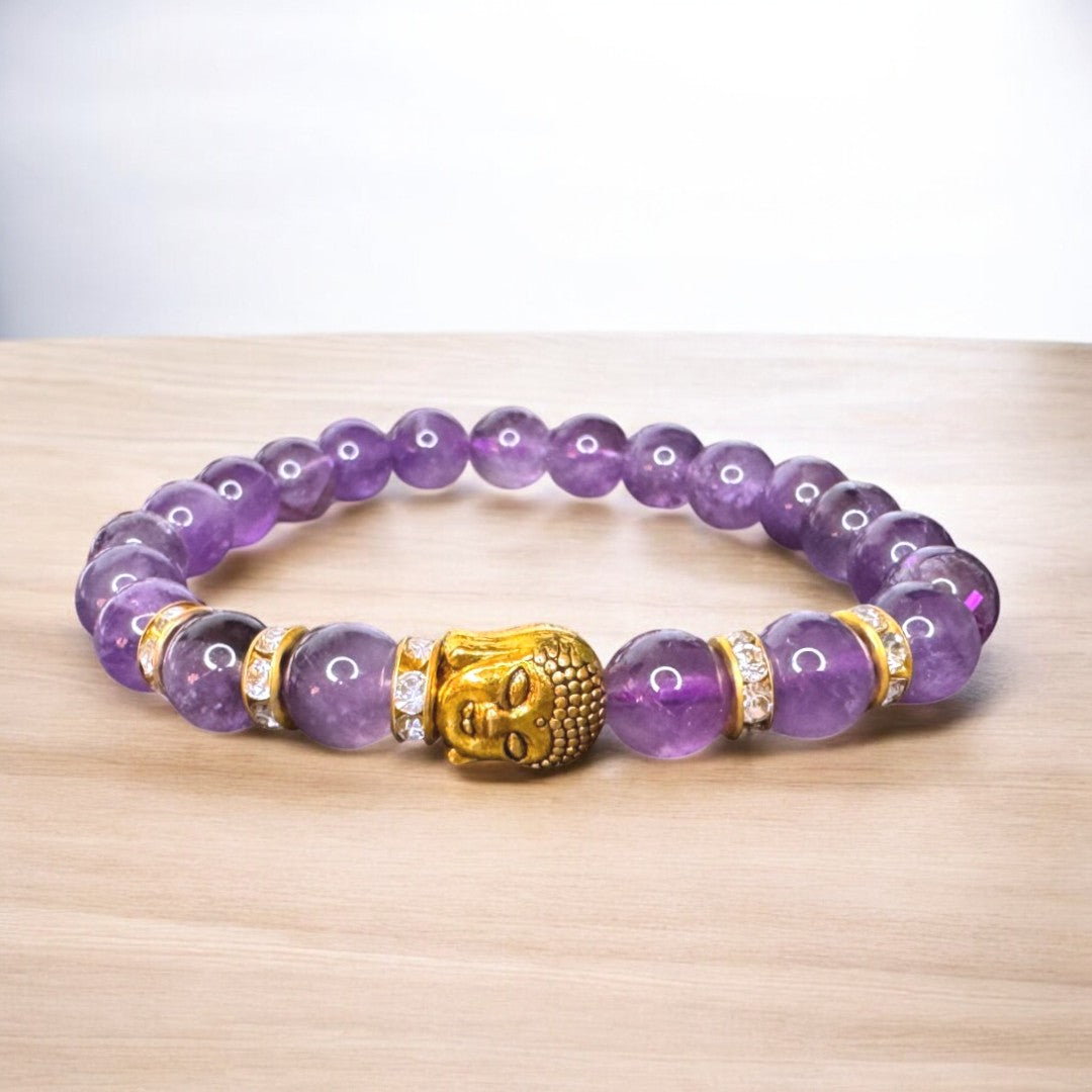 Amethyst Natural Buddha Stone Bracelet