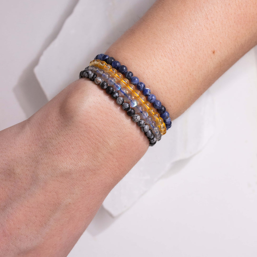 Sagittarius Zodiac Energy Stone Stack of 4 Bracelet