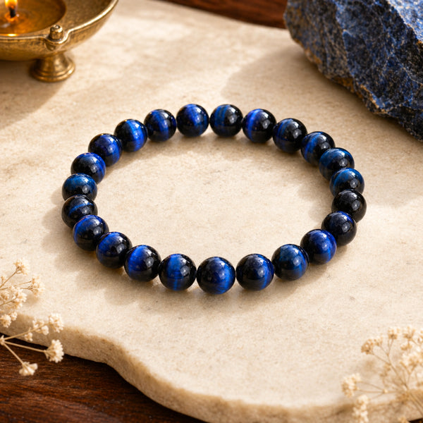 Blue Tiger Eye Bracelet 8mm beads hero image