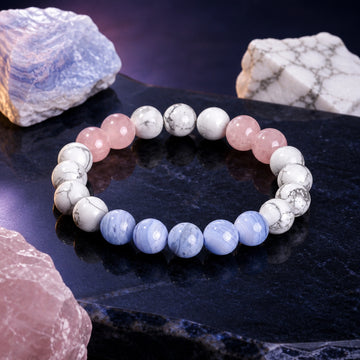 Deep Sleep Bracelet - Howlite, Blue Lace Agate & Rose Quartz