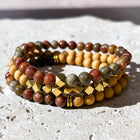 Picasso Jasper & Rosewood Bracelet Stack - Set of 3