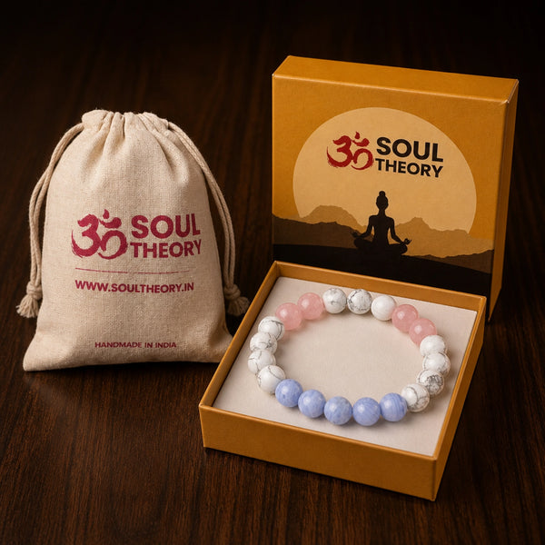Deep Sleep Bracelet in a Soultheory gift box with cotton potli