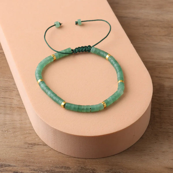 Green Aventurine Natural Stone Bracelet for Luck, Prosperity, and Emotional Healing