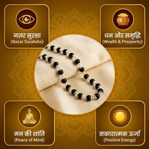 Karungali Malai Silver Cap Plated Necklace