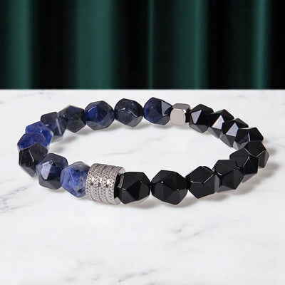 Lapis Lazuli & Obsidian Bracelet - Wisdom, Protection & Inner Strength - Soultheory certified