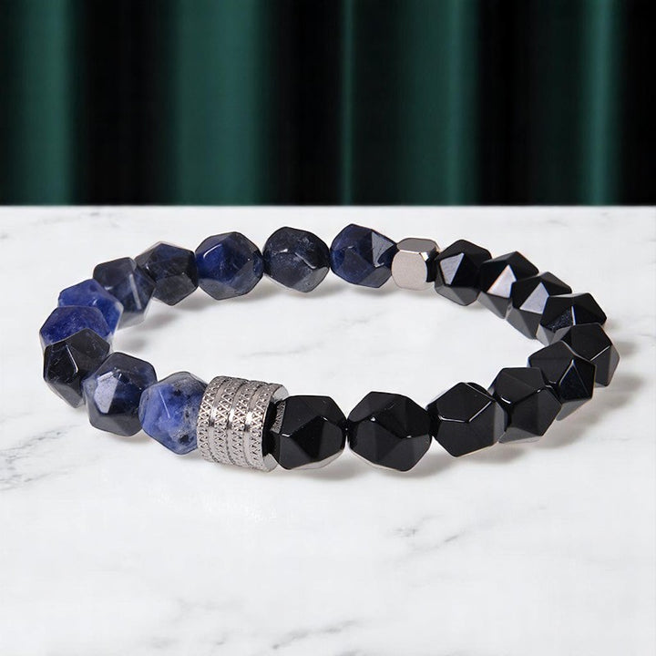 Lapis Lazuli & Obsidian Bracelet - Wisdom, Protection & Inner Strength - Soultheory certified