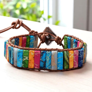 7 Chakra Rainbow Jasper Wrap Bracelet