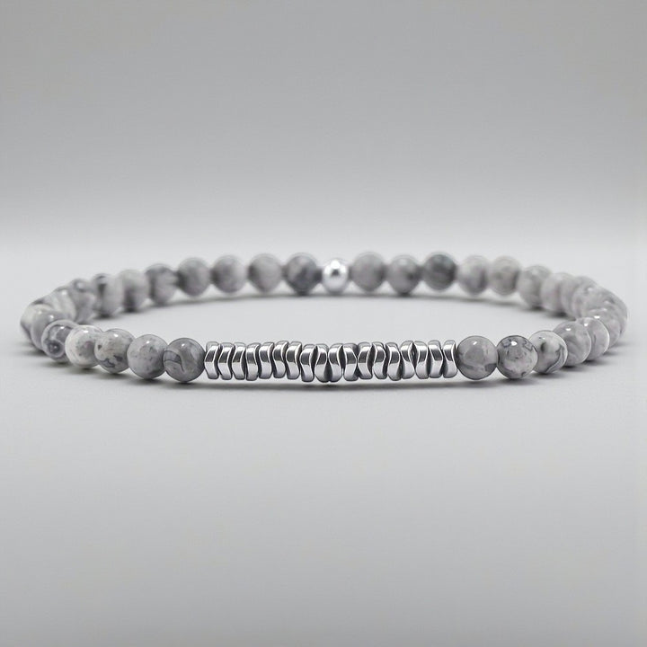 Grey Jasper Natural Stone Bracelet - Soultheory certified