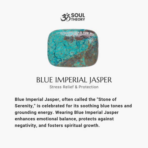 Blue imperial Jasper Natural Stone Bracelet For Stress Relief, Protection, and Spiritual Growth