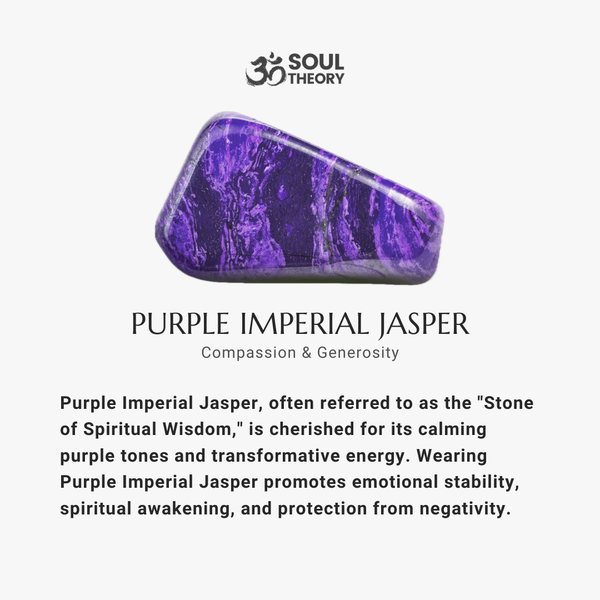 Tibetan Energy Purple Imperial Jasper Natural Stone Bracelet