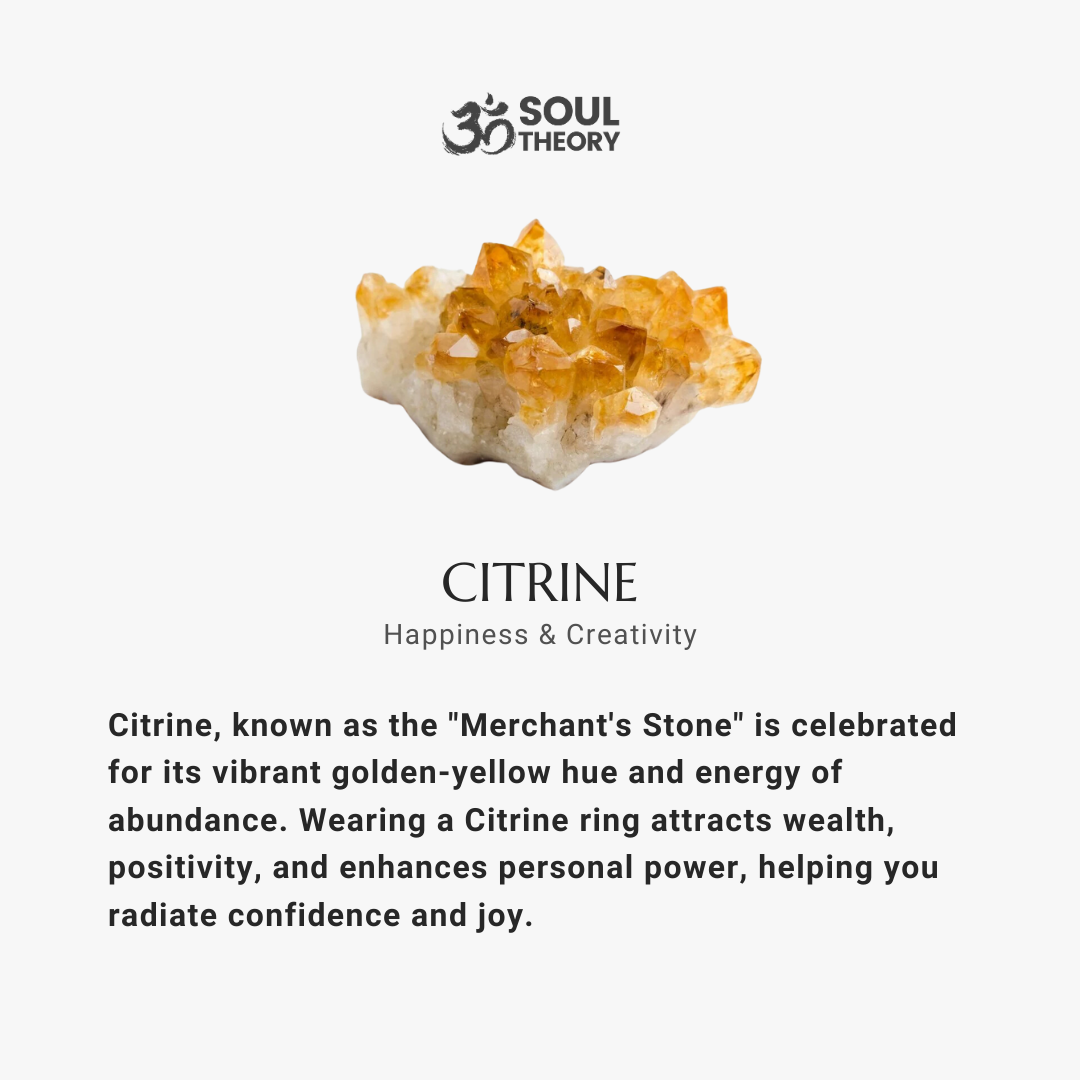 Natural Citrine Stone Ring