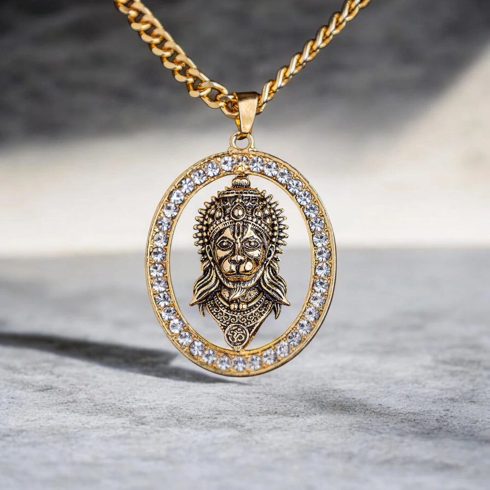 Hanuman Ji Face Pendant Necklace