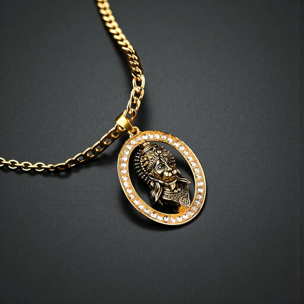 Hanuman Ji Face Pendant Necklace