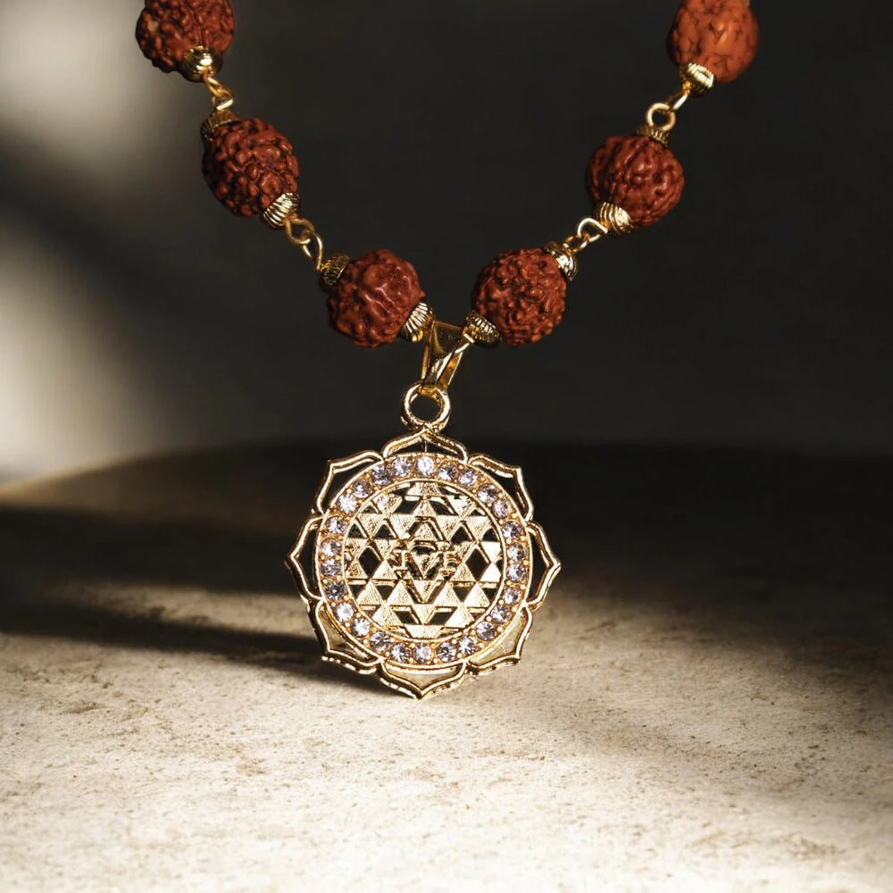 Sri Laxmi Yantra with Rudraksha Pendant Necklace