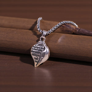 Krishna Vasudevaya Mantra Shankh Pendant Necklace