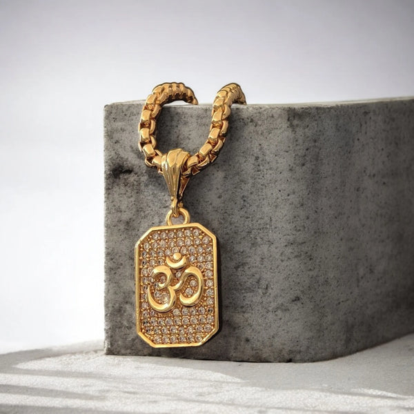 Om Diamond Pendant Necklace