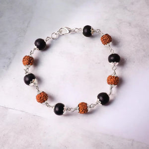 Karungali Rudraksha Bracelet Gold Silver Cap Plated
