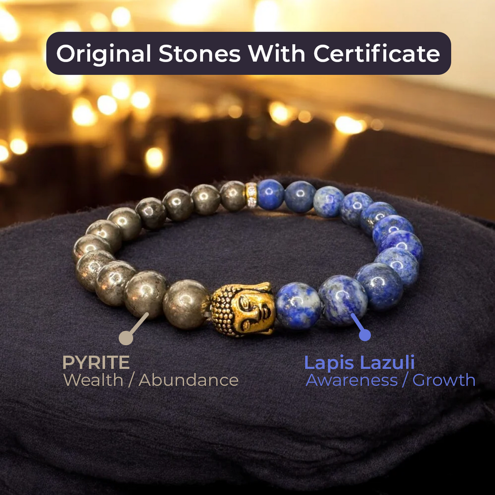 Pyrite & Lapis Lazuli for Wisdom, Success, Wealth & Abundance