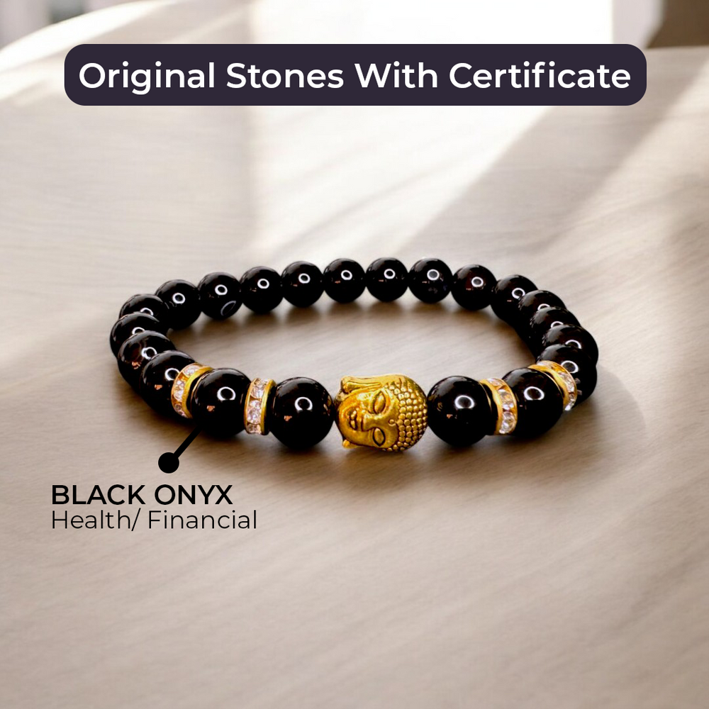 Black Onyx Natural Stone Buddha Bracelet