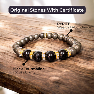 Pyrite Black Tourmaline For Wealth, Prosperity & Prevent negativity