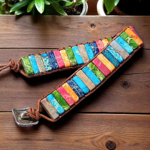 7 Chakra Rainbow Jasper Wrap Bracelet