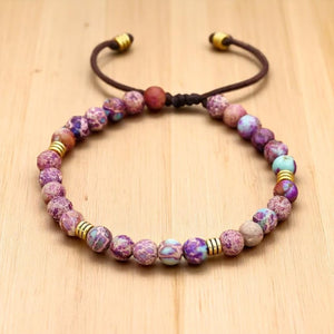 Purple Sea Jasper Natural Stone Bracelet