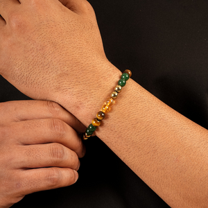 Natural Money Magnet Bracelet - Pyrite, Tiger Eye, Citrine & Aventurine with Certificate