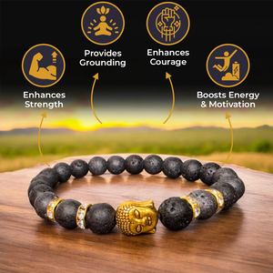 Lava Rock Natural Stone Buddha Bracelet
