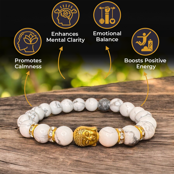 Howlite Natural Stone Buddha Bracelet