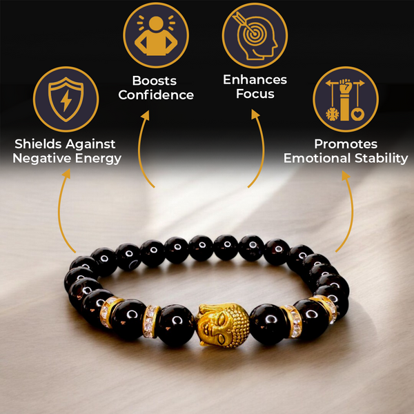 Black Onyx Natural Stone Buddha Bracelet
