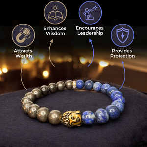 Pyrite & Lapis Lazuli for Wisdom, Success, Wealth & Abundance