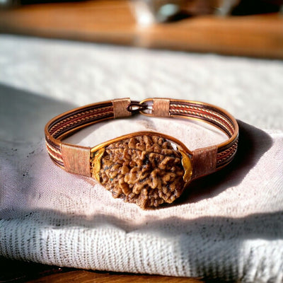 3 Mukhi Original Nepali Pure Copper Rudraksha Bracelet - Teen Mukhi - Soultheory certified