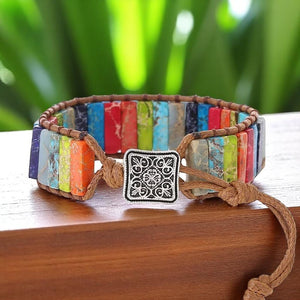 7 Chakra Rainbow Jasper Wrap Bracelet
