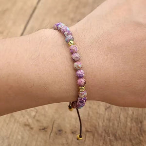 Purple Sea Jasper Natural Stone Bracelet