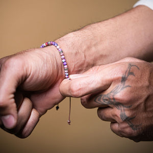 Tibetan Energy Purple Imperial Jasper Natural Stone Bracelet