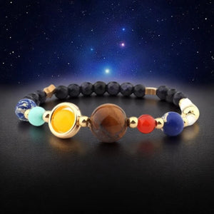 Cosmic & Energy Cleanse Combo – Purple Jasper x Selenite Plate x Solar System Planet Bracelet