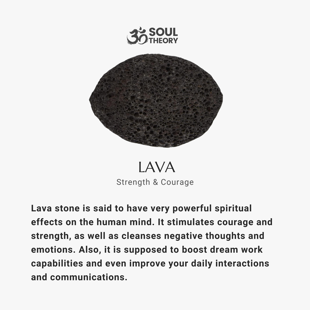 Lava Rock Natural Stone Bracelet for Grounding, Strength, and Energy