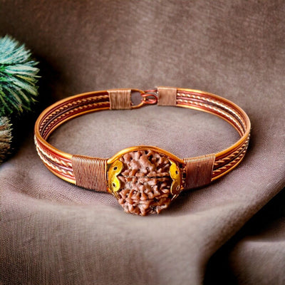 6 Mukhi Original Nepali Pure Copper Rudraksha Bracelet - Chhey Mukhi - Soultheory certified