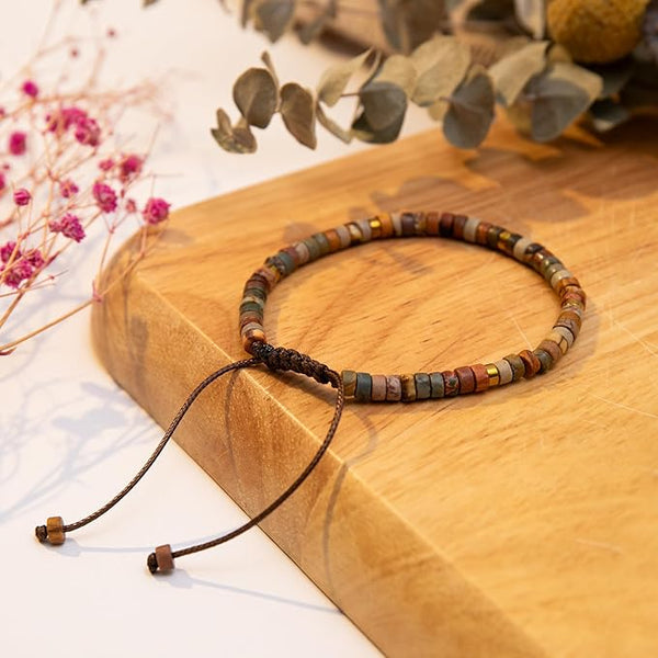 Picasso Jasper Natural Stone Bracelet For Creativity, Stress Relief, and Protection