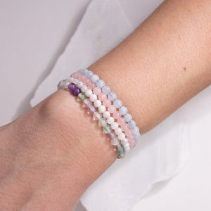 Aquarius Zodiac Energy Stone Stack of 4 Bracelet