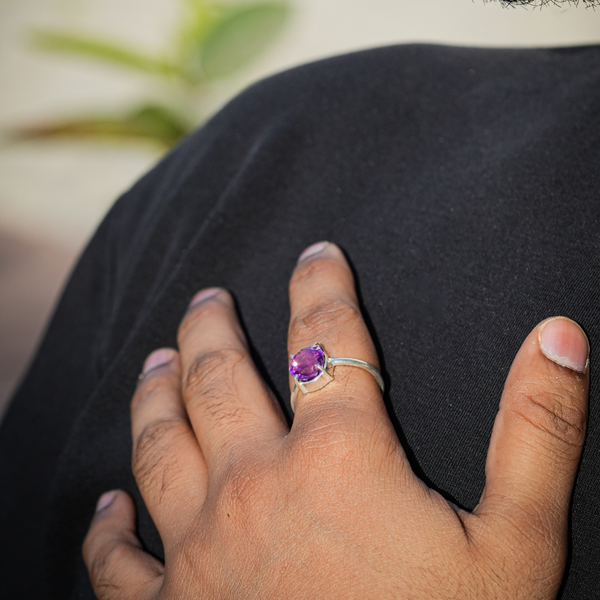 Natural Amethyst Stone Ring