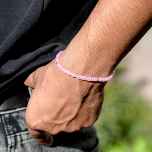 Rose Quartz Natural Stone Bracelet for Love, Compassion, and Emotional Healing — detail view